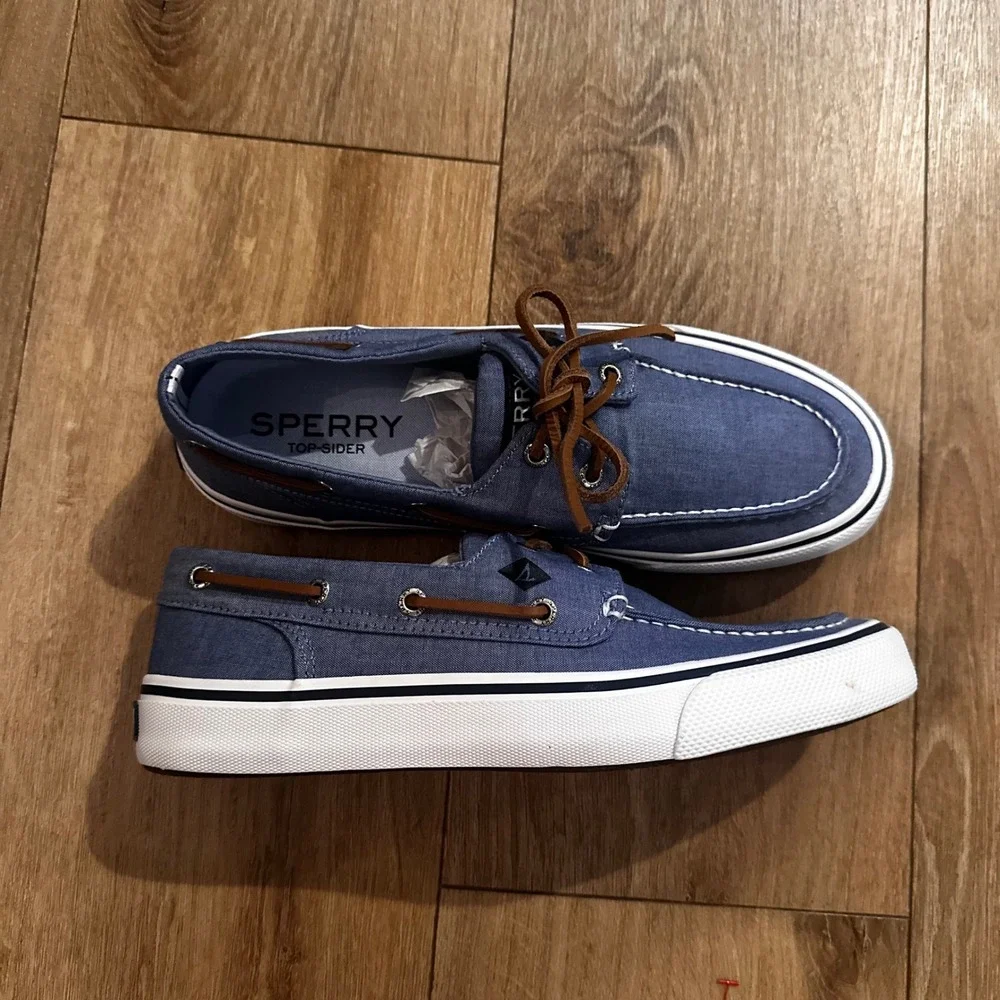 Sperry Top-Sider Bahama II Mens Blue Canvas Boat Shoes STS19247 Size 8